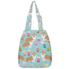 Welsh Corgis Dog Boba Tea Bubble Tea Cute Kawaii Center Zip Backpack by Grandong