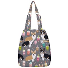 Welsh Corgi Dog Boba Tea Bubble Kawaii Center Zip Backpack by Grandong