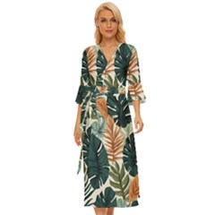 Tropical Leaf Midsummer Wrap Dress by Jack14