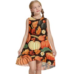 Thanksgiving Pattern Kids  Frill Swing Dress by Valentinaart