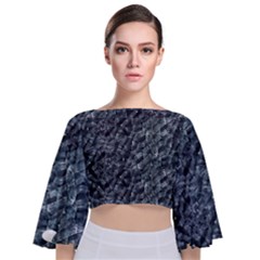 Ceramics Broken  Tie Back Butterfly Sleeve Chiffon Top by Internationalstore