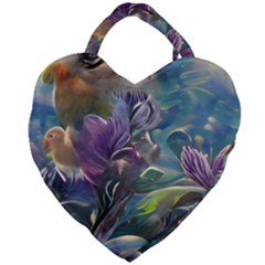 Abstract Blossoms  Giant Heart Shaped Tote by Internationalstore