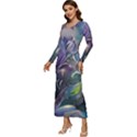 Abstract Blossoms  Long Sleeve Longline Maxi Dress View2