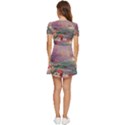 Abstract Flowers  V-Neck High Waist Chiffon Mini Dress View4