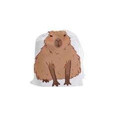 Capybara Art T- Shirt Cute Capybara Art T- Shirt Yoga Reflexion Pose T- Shirtyoga Reflexion Pose T- Shirt Drawstring Pouch (small) by hizuto