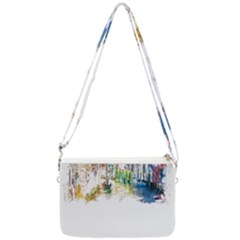 Venice T- Shirt Venice Voyage Art Digital Painting Watercolor Discovery T- Shirt (1) Double Gusset Crossbody Bag by ZUXUMI