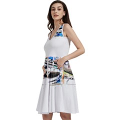 Venice T- Shirt Venice Voyage Art Digital Painting Watercolor Discovery T- Shirt (5) Sleeveless V-neck Skater Dress With Pockets by ZUXUMI