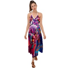 Fantasy Arts  Halter Tie Back Dress  by Internationalstore