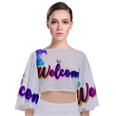 Arts Tie Back Butterfly Sleeve Chiffon Top by Internationalstore