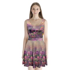 Floral Blossoms  Split Back Mini Dress  by Internationalstore