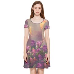 Floral Blossoms  Inside Out Cap Sleeve Dress by Internationalstore