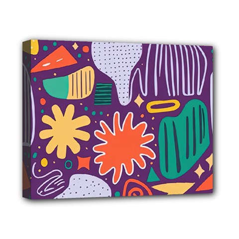 Colorful Shapes On A Purple Background Canvas 10  X 8  (stretched) by LalyLauraFLM