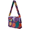 Colorful Shapes On A Purple Background Full Print Messenger Bag (L) View2