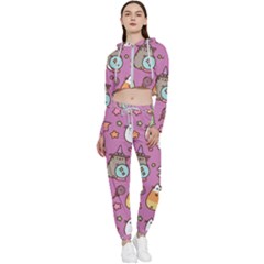 Pusheen Cat Cropped Zip Up Lounge Set by Pakjumat