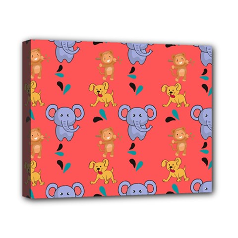 Elephant Monkey Dog Cartoon Canvas 10  X 8  (stretched) by Pakjumat