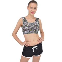 Climbing Plant At Outdoor Wall V-back Sports Bra by dflcprintsclothing