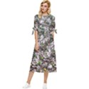 Climbing Plant At Outdoor Wall Bow Sleeve Chiffon Midi Dress View1