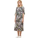 Climbing Plant At Outdoor Wall Bow Sleeve Chiffon Midi Dress View2