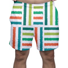Striped Colorful Pattern Graphic Men s Shorts by Pakjumat