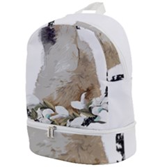 White Wolf T- Shirtwhite Wolf Howling T- Shirt Zip Bottom Backpack by ZUXUMI