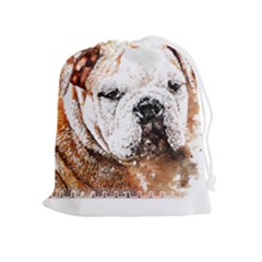 Bulldog T- Shirt English Bulldog Animal Wildlife Forest Nature Discovery Fauna T- Shirt Drawstring Pouch (xl) by JamesGoode