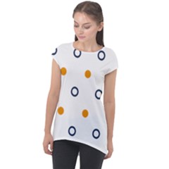 Abstract Dots And Circle Pattern T- Shirt Abstract Dots And Circle Pattern T- Shirt Cap Sleeve High Low Top by EnriqueJohnson