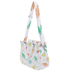 Animals Dinosaurs T-rex Pattern Rope Handles Shoulder Strap Bag by Pakjumat