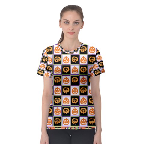 Lantern Chess Halloween Women s Sport Mesh T-shirt by Pakjumat