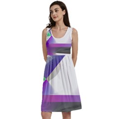 Abstract T- Shirt Purple Northern Lights Colorful Abstract T- Shirt Classic Skater Dress by EnriqueJohnson