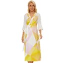 Abstract T- Shirt Yellow Chess Cell Abstract Pattern T- Shirt Midsummer Wrap Dress View1