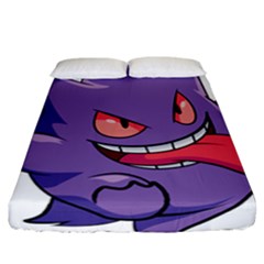 Purple Funny Monster Fitted Sheet (california King Size) by Sarkoni