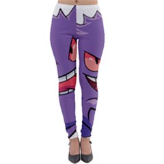 Purple Funny Monster Lightweight Velour Leggings by Sarkoni