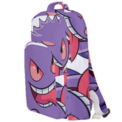 Purple Funny Monster Double Compartment Backpack by Sarkoni