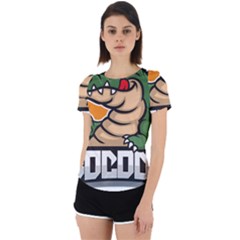 Funny Crocodile Back Cut Out Sport T-shirt by Sarkoni