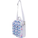 Bats Pattern T- Shirt White Bats And Bows Blue Pink T- Shirt Crossbody Day Bag View1