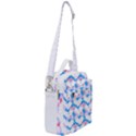 Bats Pattern T- Shirt White Bats And Bows Blue Pink T- Shirt Crossbody Day Bag View2