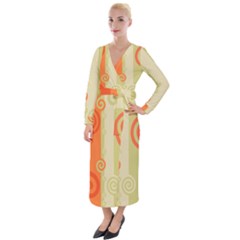 Ring Kringel Background Abstract Red Velvet Maxi Wrap Dress