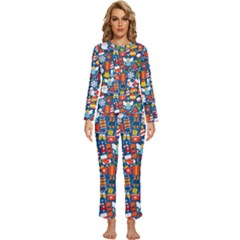 Winter Seamless Pattern Womens  Long Sleeve Lightweight Pajamas Set by uniart180623