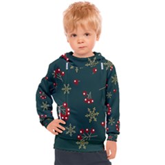 Christmas Festive Season Background Kids  Hooded Pullover by uniart180623