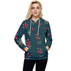 Christmas Festive Season Background Women s Lightweight Drawstring Hoodie by uniart180623