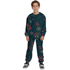 Christmas Festive Season Background Kids  Sweatshirt Set by uniart180623