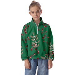 Christmas December Background Kids  Half Zip Hoodie by uniart180623