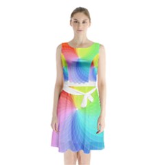 Color Wheel T- Shirt Color Wheel T- Shirt Sleeveless Waist Tie Chiffon Dress by EnriqueJohnson