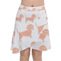 Dachshund Dog Pattern T- Shirt Brown Dachshund Dog Breed Cute Pattern T- Shirt Chiffon Wrap Front Skirt View1