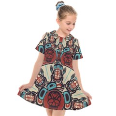 Skull Grateful Dead Phone Gratefuldead Kids  Short Sleeve Shirt Dress by Sarkoni