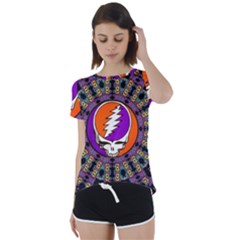 Gratefuldead Grateful Dead Pattern Short Sleeve Open Back T-shirt by Sarkoni
