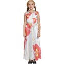 Flowers Illustration T- Shirtflowers T- Shirt Kids  Satin Sleeveless Maxi Dress View1