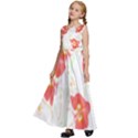 Flowers Illustration T- Shirtflowers T- Shirt Kids  Satin Sleeveless Maxi Dress View2