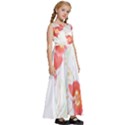 Flowers Illustration T- Shirtflowers T- Shirt Kids  Satin Sleeveless Maxi Dress View3