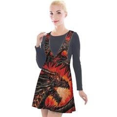 Dragon Plunge Pinafore Velour Dress by uniart180623